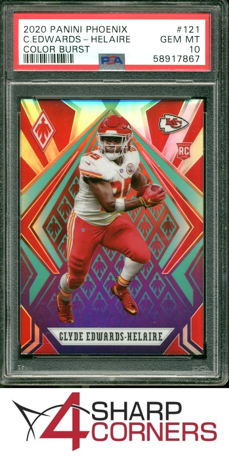Clyde Edwards-Helaire Panini Phoenix #121 Color Burst