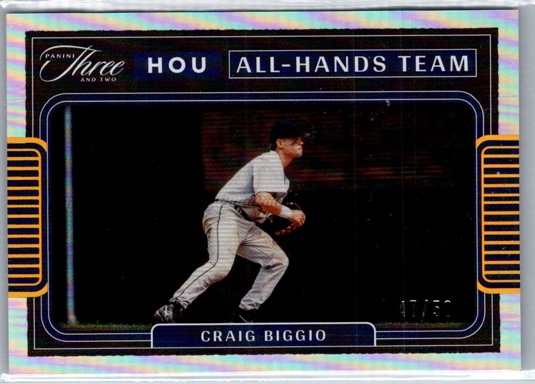 2022 Panini Three and Two All Hands Team Gold /50 Craig Biggio #AHT-13 HOF