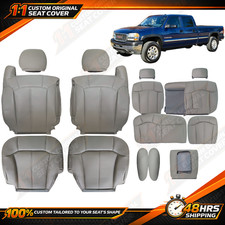 1999 2000 2001 2002 Fits Gmc Sierra Silverado Full Set Leather Seat Cover Gray
