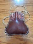 Leather Costrel Canteen With Jute Strap Colonial Revolutionary War Medieval