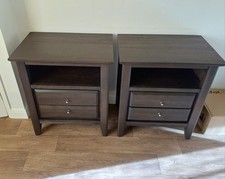 EXTRA LARGE WEIGHTY SOLID WOOD BEDSIDE CABINETS X 2 EXCELLENT CONDITION