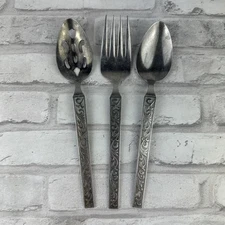 Riviera Monterey Serving Set 3 Pcs Stainless Black Texture Scrolls Japan