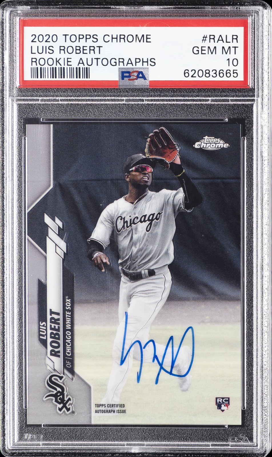 2020 TOPPS CHROME ROOKIE AUTOS #RALR LUIS ROBERT PSA 10 AUTO