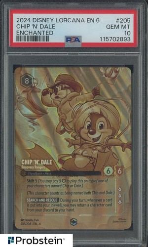 2024 Disney Lorcana EN 6 Enchanted #221 Captain Amelia PSA 10 GEM MINT