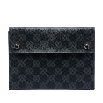 Louis Vuitton Damier Graphite Alpha Pochette MM Pre-Loved Abendtasche Schwarz