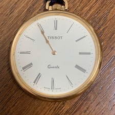 TISSOT Pocket Watch Quartz Used Men's Leather Chain Included