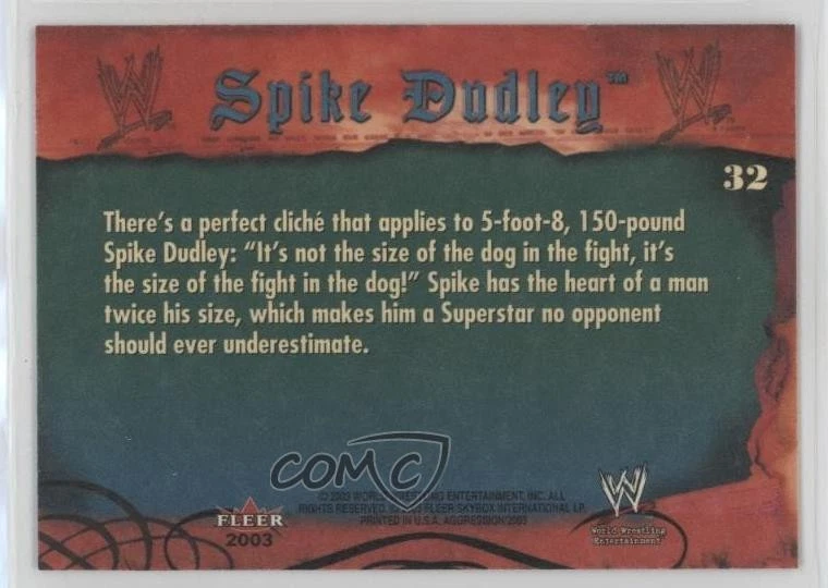 2003 Fleer WWE Aggression Spike Dudley #32 - Image 2 of 2