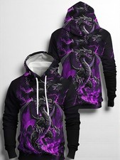 All Over Dragon Flame Print Hoodie Unisex S-5XL