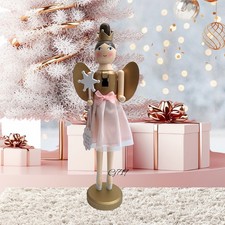 16 Inch Christmas Nutcracker Pink Gold Holding a Star Wand New
