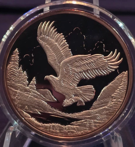 Alaska Mint State Medallion 1 Oz .999 Proof Silver Bald Eagle Case & COA #96