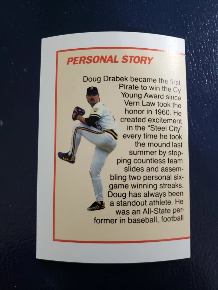 Doug Drabek Pittsburgh Pirates Line Drive Collect a Books PROOF 1991 SCARCE (c) - Image 2 of 2