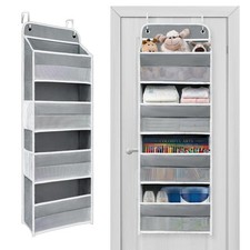 Over The Door Organizer with LifetimeWarranty, 4 Shelves  4 Side Pockets, La...