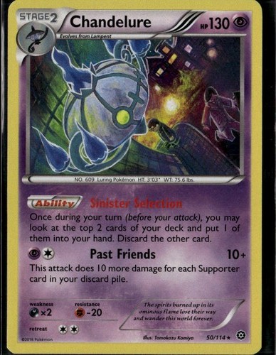 Chandelure Holo Rare XY Steam Siege 50/114 Psychic Pokemon Card