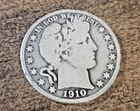 1910 Silver Barber Half Dollar