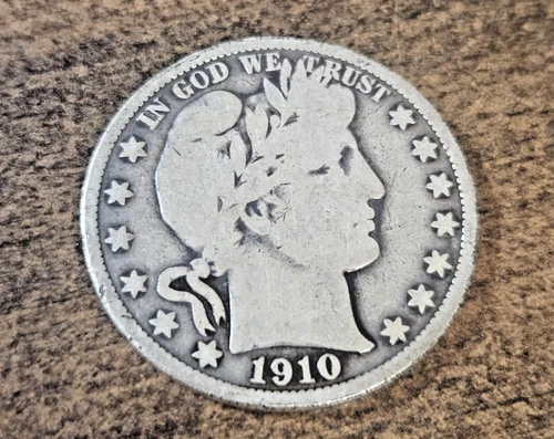 1910 Silver Barber Half Dollar