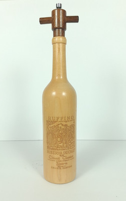 Ruffino Riserva  Ducale Chianti Classico Wooden Bottle Pepper Grinder 14.5''