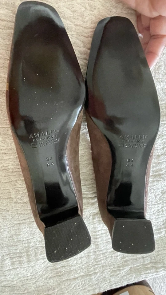 Hermosos Nuevos Zapatos de Vestir Italianos Talla 8 1/2 AA Marrón Claro Con Lazo Tostado Foto 2 de 4