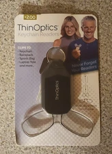 ThinOptics +2.00  Armless Ultralight Reading Glasses w/ Keychain Case