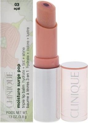 CLINIQUE Moisture Surge Pop Triple Lip Balm in  03 ACAI'' (.13oz) Full Size NIB