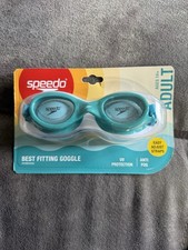 Speedo Adult Boomerang Swim Goggles High Tide/Celeste Ages 14 Teal Green Blue