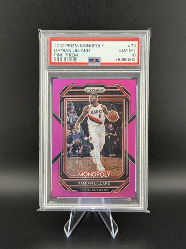 Damian Lillard Pink Prizm 2022 Prizm Monopoly #73 PSA 10