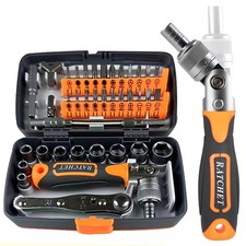 38 IN 1 Magnetic Ratchet Handle Screwdriver Bit and Socket Set in Handy Case NEW
