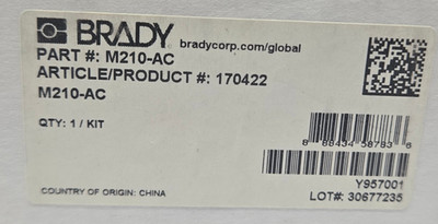 GENUINE BRADY M210-AC AC ADAPTER POWER SUPPLY, # 170422  NEW IN BOX