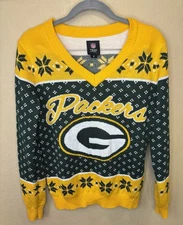 NFL Green Bay Packers Women's Medium M Ugly Sweater Green and Gold Team Apparel
