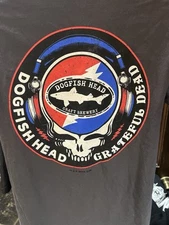 Dogfish Head Brewery Grateful Dead T-Shirt Gray Mens Small Beer