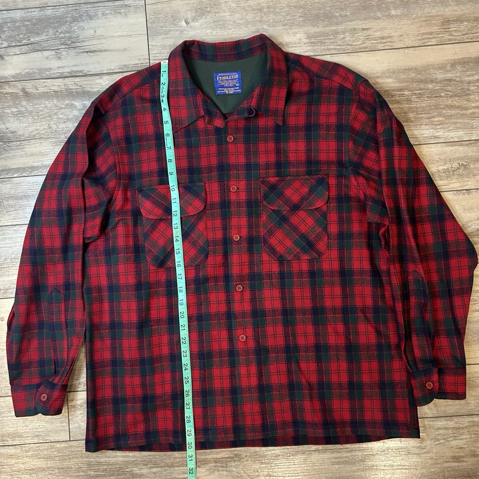 Vintage Pendleton Wool Loop Collar Board Shirt Pl… - image 3