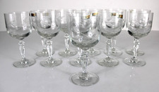 Set 11 Bicchieri Calici Cristallo BOHEMIA CZECHOSLOVAKIA Vintage Molati Tavola