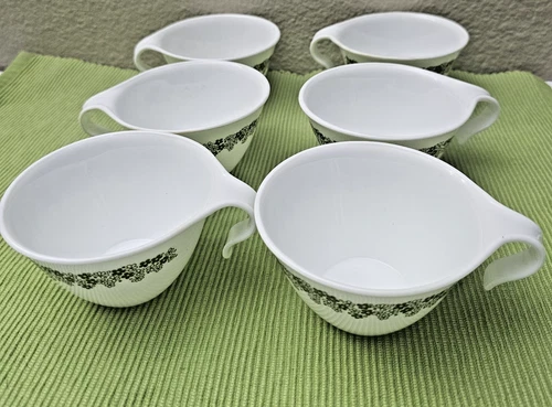 Set 6 Corelle Crazy Daisy Spring Blossom Coffee Cups Hook Handle Vtg