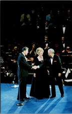Reagan Sinatra Nancy 1981 Inaugural Gala Handshake Postcard