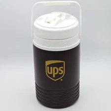 Igloo UPS Thermos Brown/White Water Cooler Jug w/ Handle Sipper 1/2 Gallon (2QT)