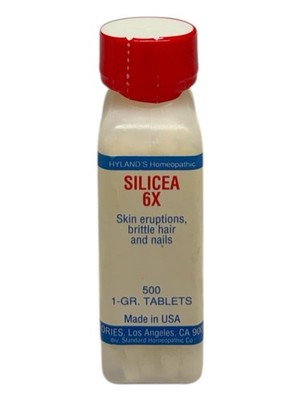 Hyland's Silicea 6X, 500 Tablets Skin Eruptions Brittle Hair Nails USA Made