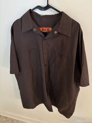 Red Kap Men s Short Sleeve Industrial Work Shirt Brown