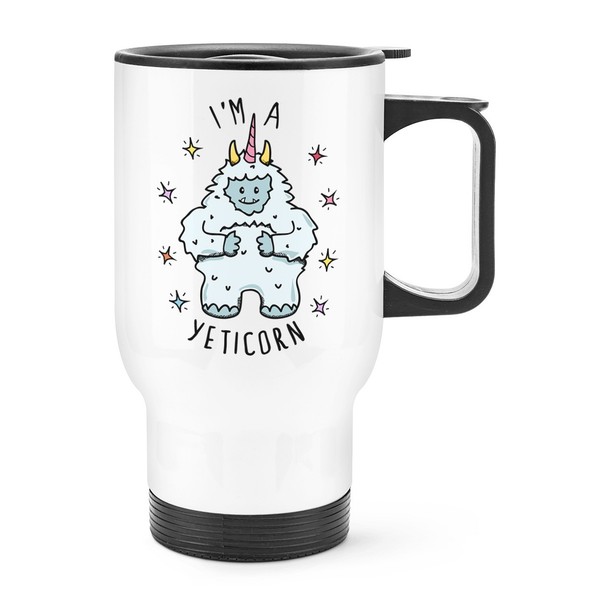 I'm A Yeticorn Reise Becher Tasse Mit Griff - Lustig Yeti Einhorn Tiere Thermo-image