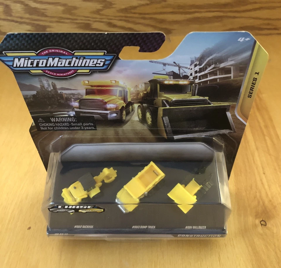 Micro Machines Construction Set Series 1 Backhoe Dump Truck Bulldozer Hasbro - Image 2 of 4