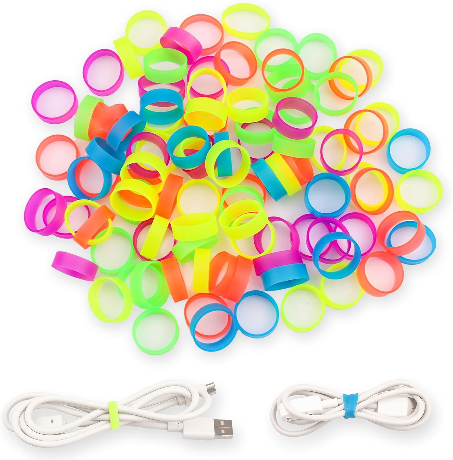 200 PCS Silicone Small Rubber Bands - 0.5 Inch Colorful Small Elastic Rubber Ban