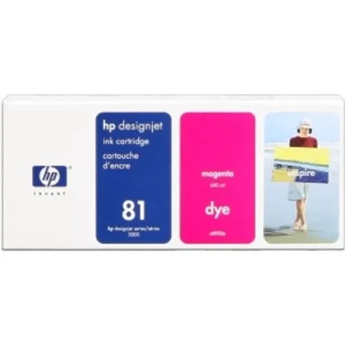 Cartouche d'encre magenta HP DesignJet 81 C4932A anti-bavure pour plans CAO