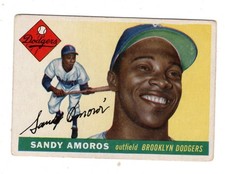1955 Topps #75 Sandy Amoros Rookie Card G-VG. rookie card picture