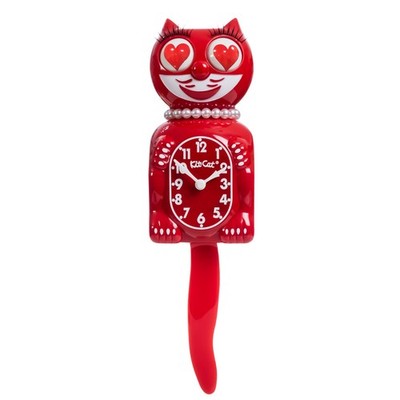 Classic Red Lady Kit-Cat Klock kat clock with Heart Eyes Kit-Cat Klock kat clock