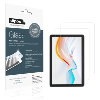 2x Schutzfolie für Digma Pro Spectrum - Anti-Shock 9H Folie dipos Glass
