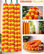 5Ft Marigold Garland for Decoration 5 Pack Artificial Marigold Flowers Garlands