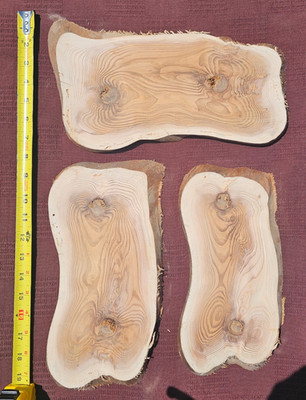 Live Edge Red Cedar Set of THREE 1/2 inch thick Slabs