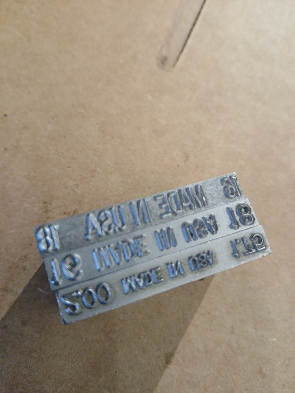 "MADE IN USA " hand stamp(s) SMALL MED LARGE 0.250" STEEL VALLEY HAND STAMP SET