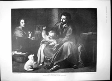 Original Old Antique Print Holy Family Adventures Two Belles New York C 1906