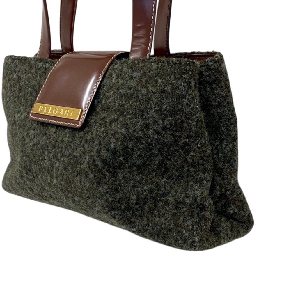 BVLGARI Bulgari wool handbag, green Women USED | eBay