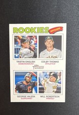 2026 Topps Heritage - Quad Rookies George Valera, Colby Thomas, Tristin English