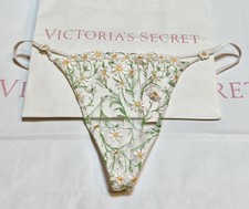 VICTORIA'S SECRET DREAM ANGELS White Daisy EMBROIDERED V-string THONG PANTY S
